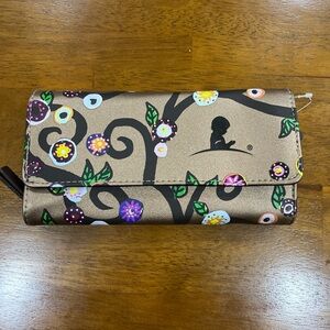 Brighton Jewelry Roll Travel Case Women OS Bronze Floral Good Organizer